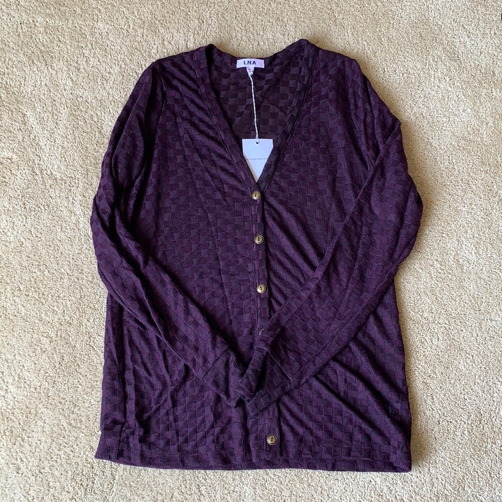 LNA checkered cardigan
